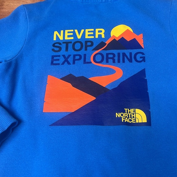 The North Face Boys XS(6) Blue North Face Logo Hoodie “Never Stop Exploring”,GUC - Picture 7 of 7